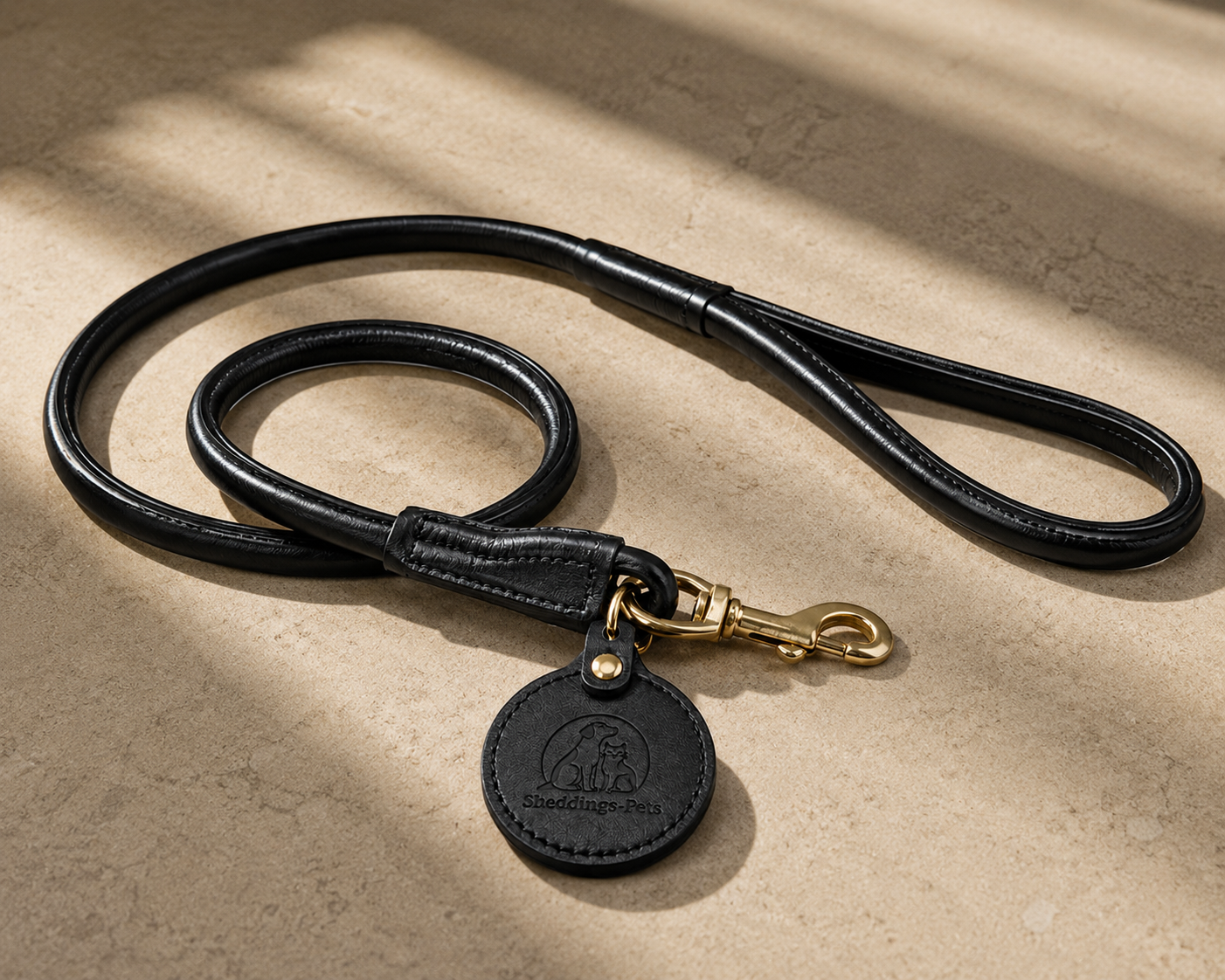 Sheddings Pets Round Leather Dog Leash - Image 2