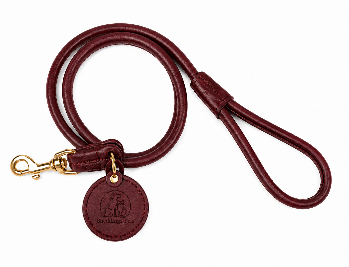 Sheddings Pets Round Leather Slip Dog Leash