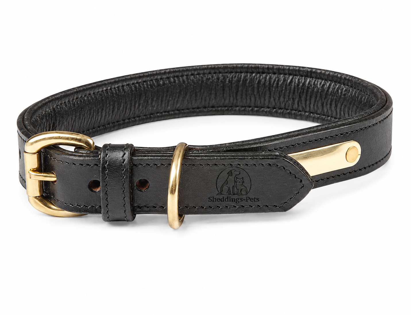Sheddings Pets Round Leather Pet Collar