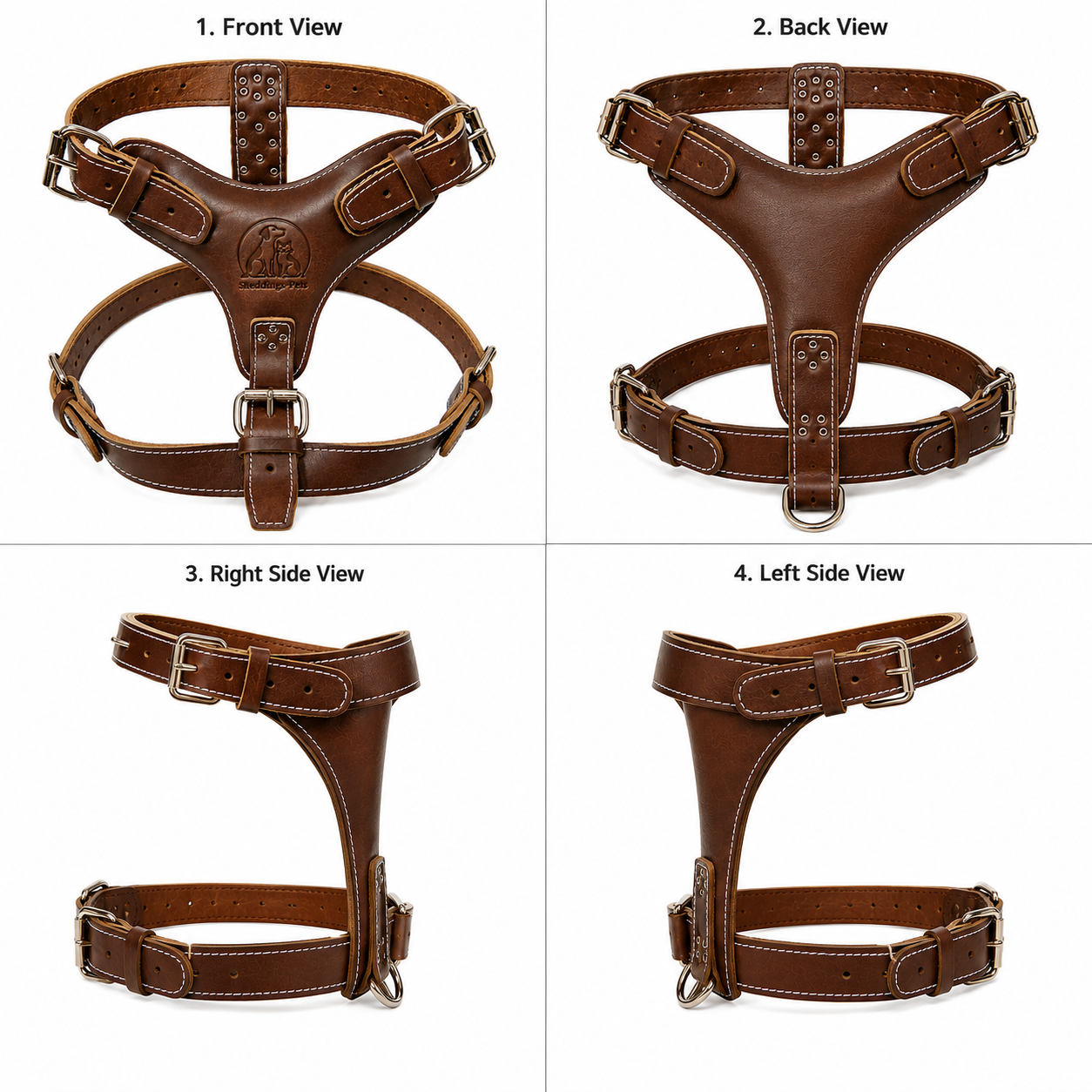 Sheddings Pets Adjustable Leather Pet Harness - Image 2