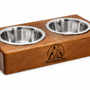 Sheddings-Pets Raised Double Wooden Pet Feeding Bowl