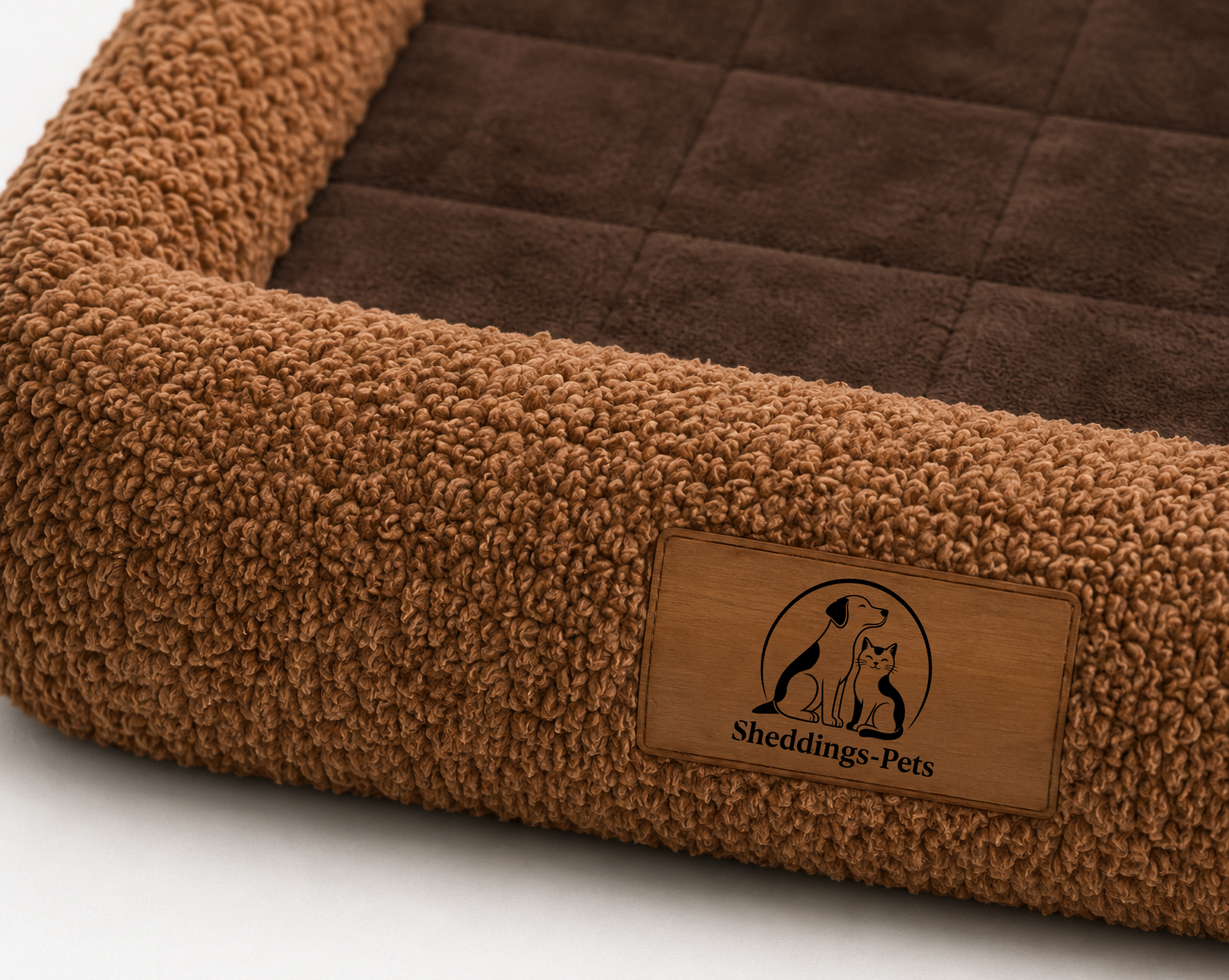 Pet Pantry Plush Orthopedic Pet Bed – Soft Raised Edge Dog & Cat Bed, Brown - Image 3
