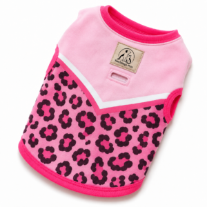 Pet Pantry Pink Leopard Print Dog Tank Top – Soft Sleeveless Pet Shirt with Leash Access