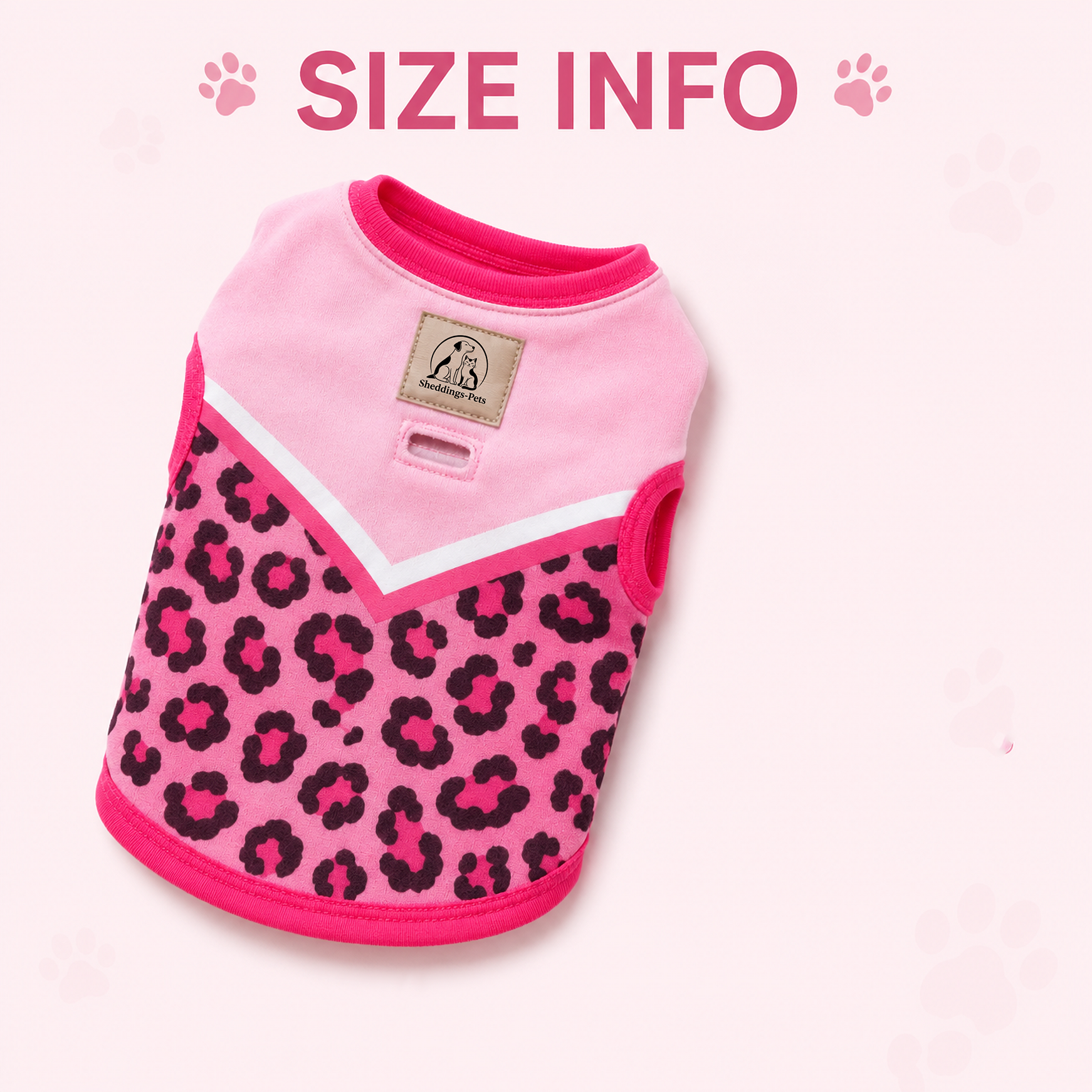 Pet Pantry Pink Leopard Print Dog Tank Top – Soft Sleeveless Pet Shirt with Leash Access - Image 4
