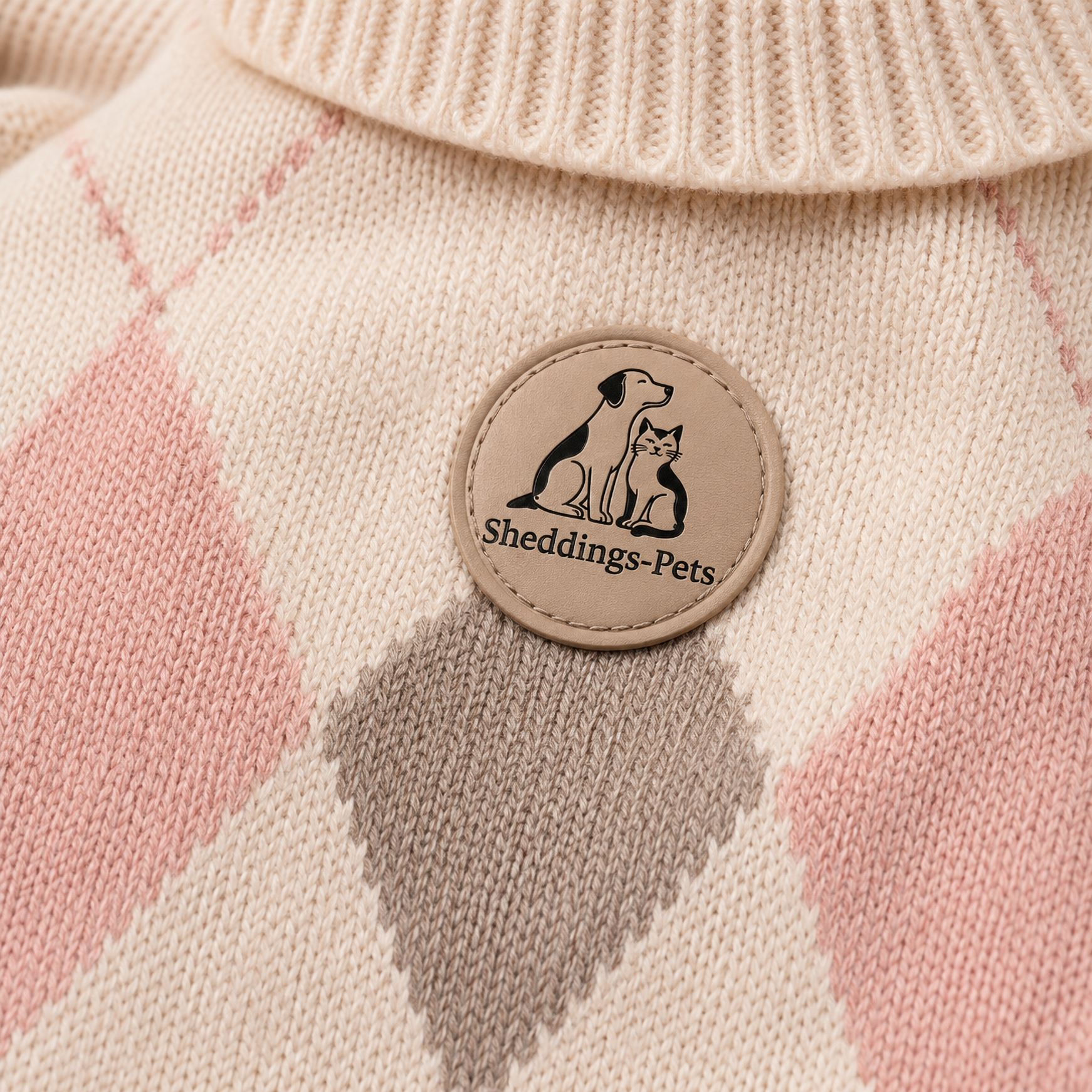 Pet Pantry Argyle Knit Pet Sweater – Soft Turtleneck Sweater for Dogs & Cats - Image 3