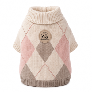 Pet Pantry Argyle Knit Pet Sweater – Soft Turtleneck Sweater for Dogs & Cats