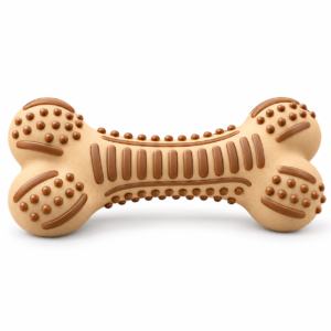 Textured Bone-Shaped Dog Chew Toy with Raised Massage Surface