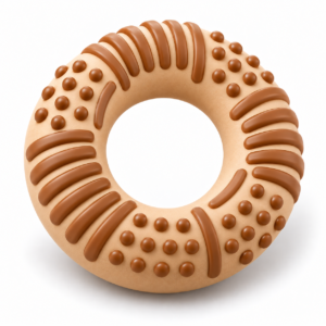 Textured Ring Dog Chew Toy with Raised Ridges and Bumps
