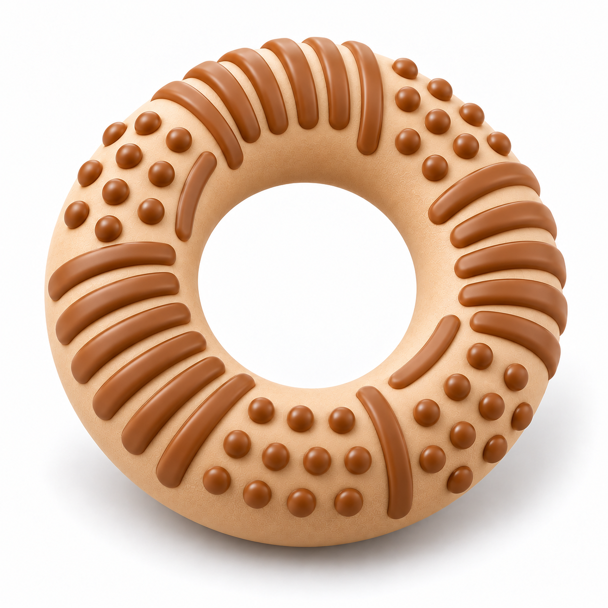Textured Ring Dog Chew Toy with Raised Ridges and Bumps