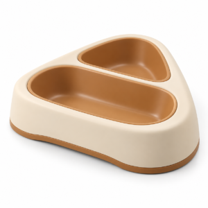 Dual-Section Pet Feeding Bowl with Raised Base