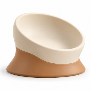 Angled Raised Pet Feeding Bowl with Wide Base