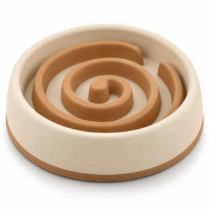 Spiral Slow Feeder Pet Bowl with Raised Maze Design