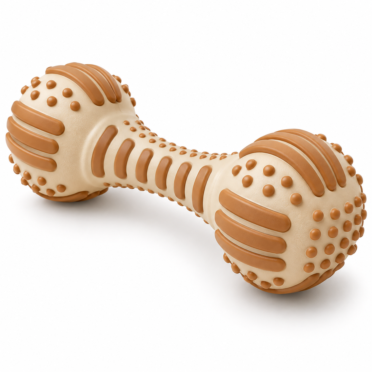 Textured Dumbbell-Shaped Dog Chew Toy with Raised Ridges - Image 4