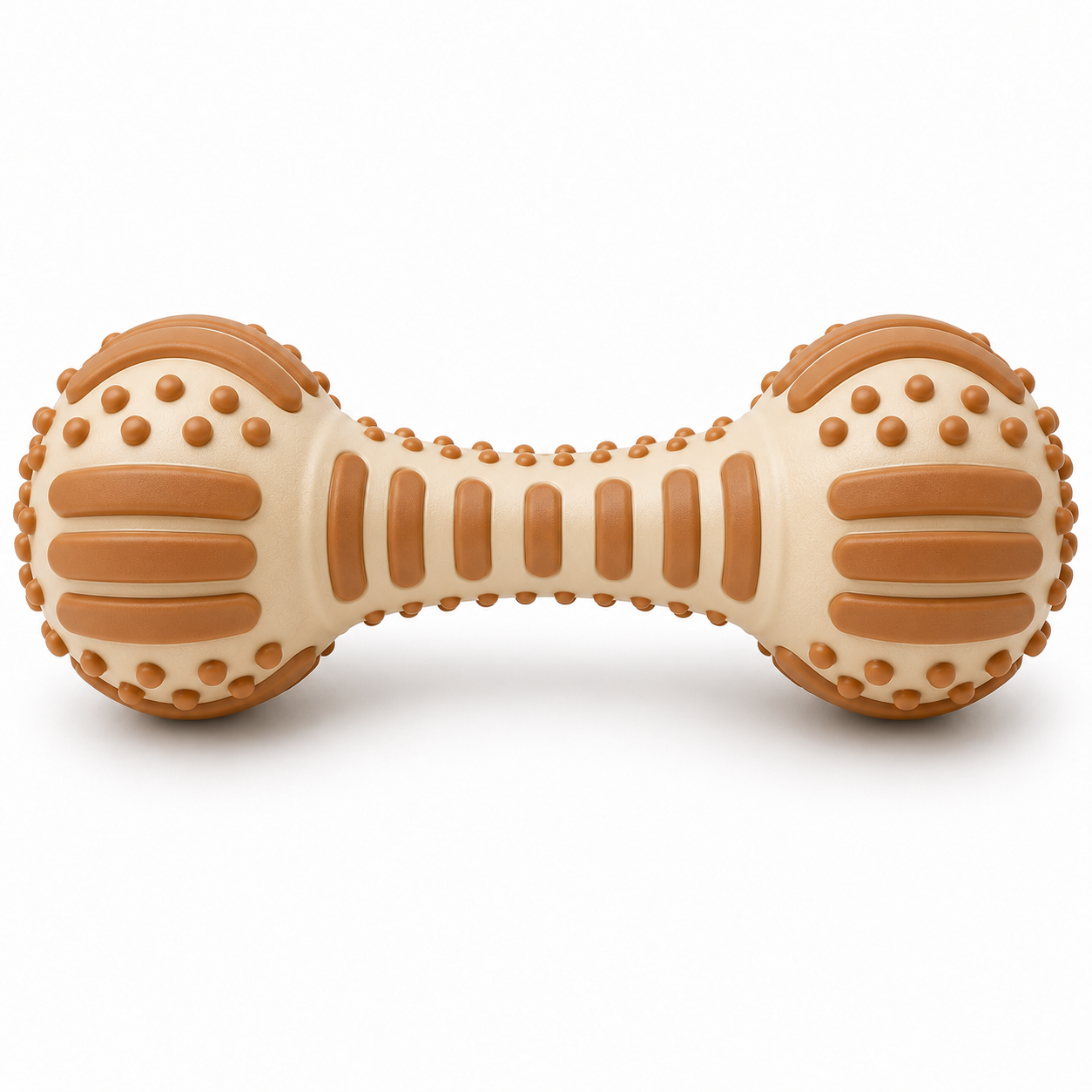 Textured Dumbbell-Shaped Dog Chew Toy with Raised Ridges - Image 5