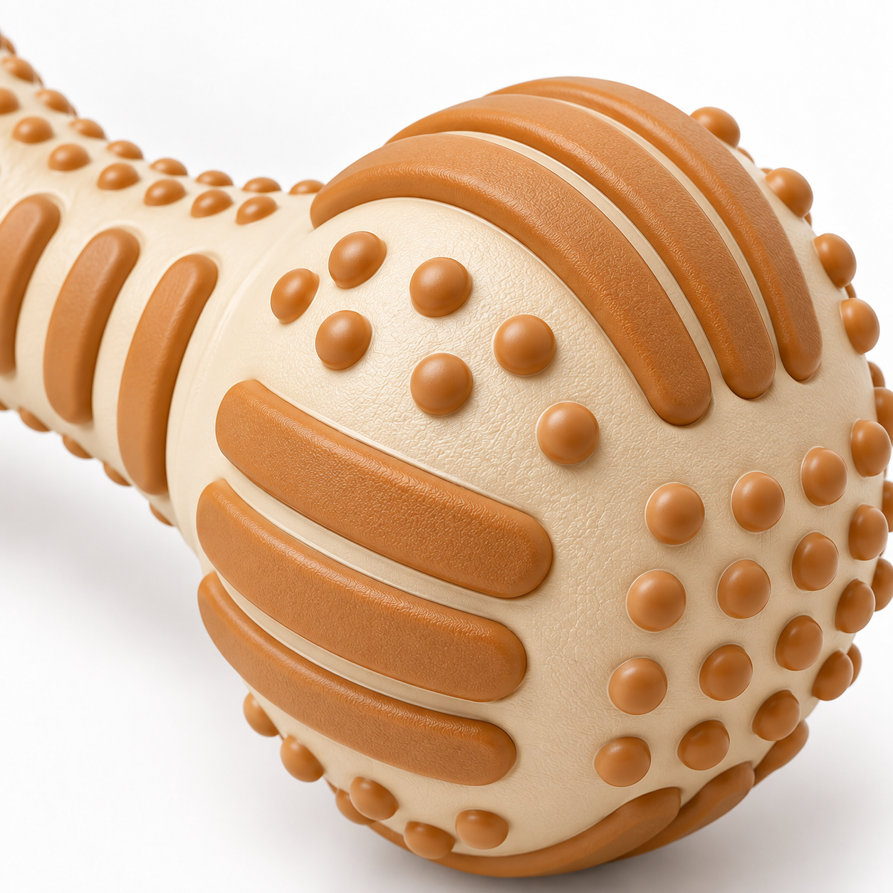 Textured Dumbbell-Shaped Dog Chew Toy with Raised Ridges - Image 3