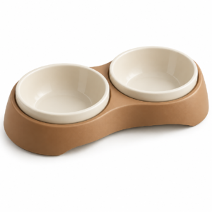 Dual Pet Feeding Bowl Set with Raised Base